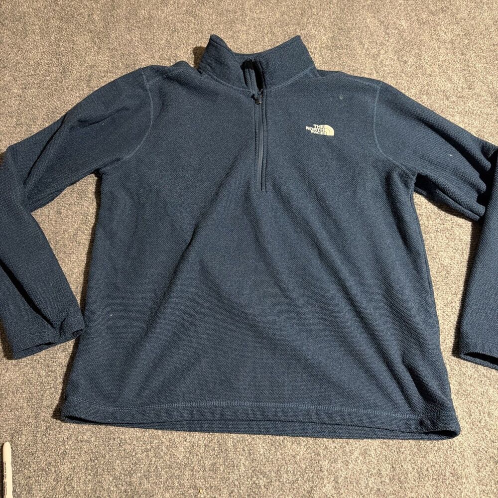 The North Face 1/4 Zip Fleece Pullover Jacket Mens Extra Large Blue Polyester